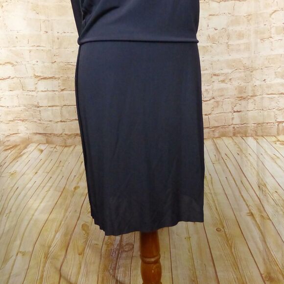 Yigal Azrouel Maxi Gown Womens 3 Blue Deep V Draped Rayon Dress Bridal Greek Y2K - Picture 12 of 16